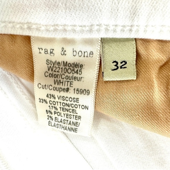 ✂️ SPRING SWEEP SALE MSRP $225 Rag & Bone White Stevie Capri Jeans Size 32 - Picture 12 of 14